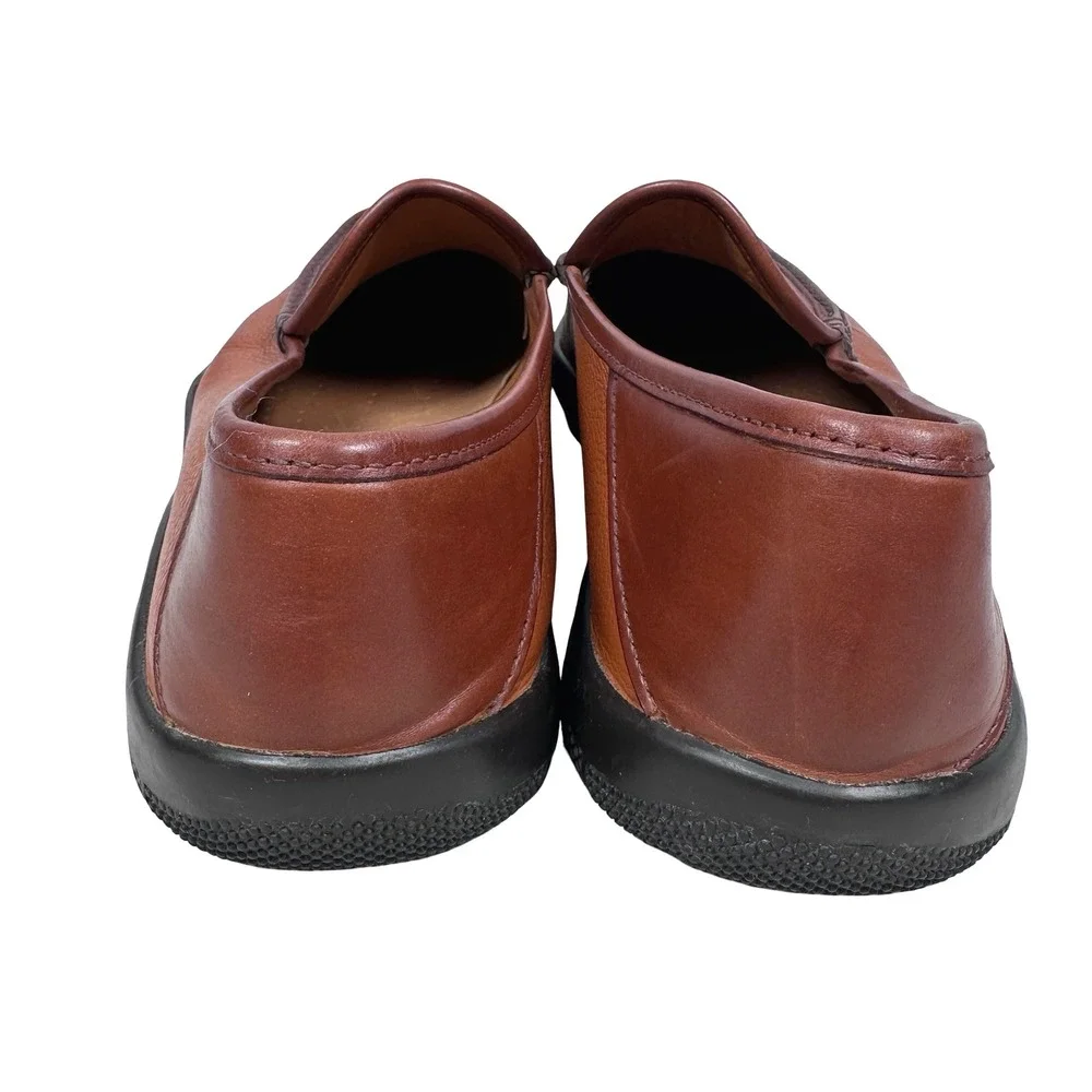 Allen Edmonds Conway Brown Leather Loafers Mens 12 B Square Toe 42908 USA Made